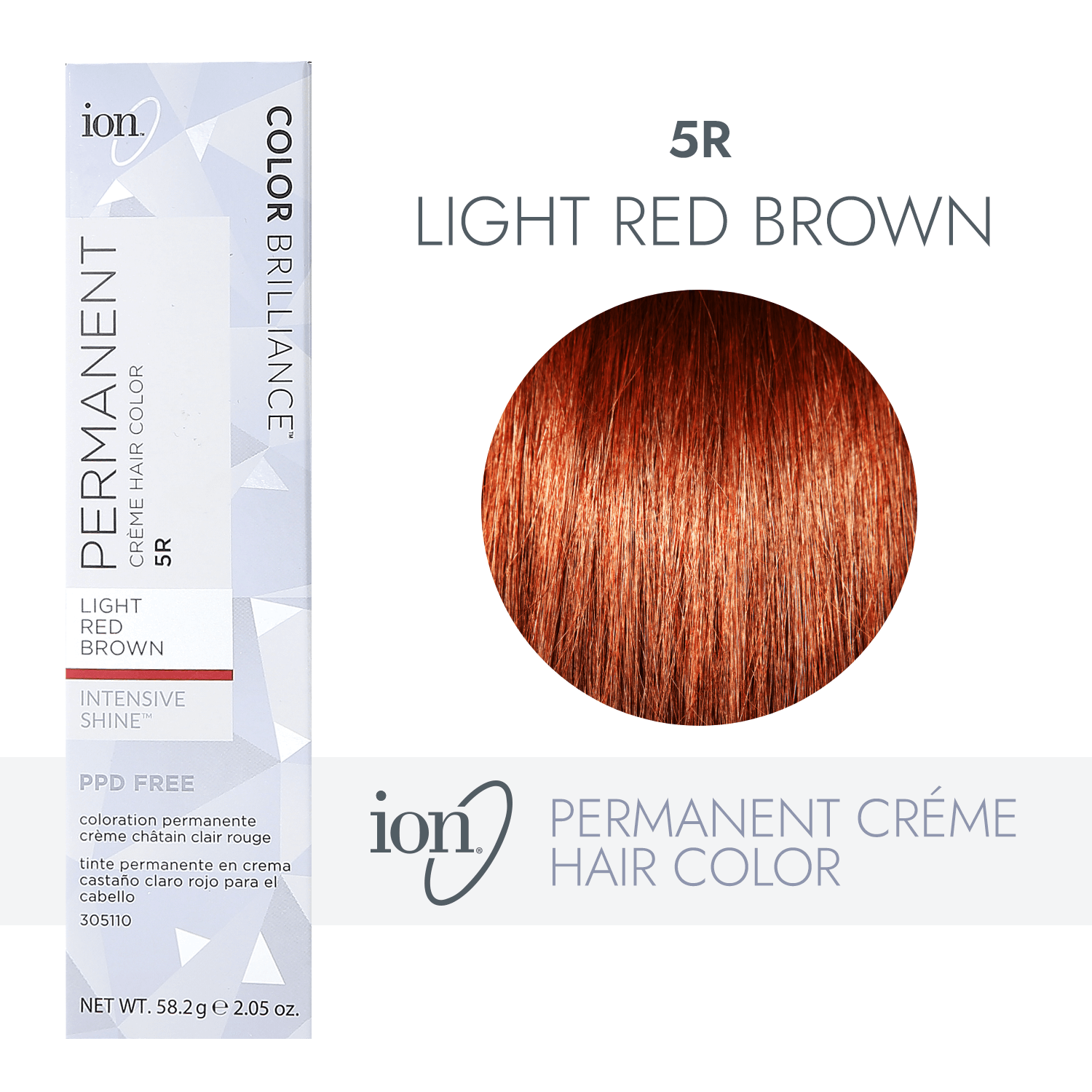 Ion 5R Light Red Brown Permanent Creme Hair Color By Color Brilliance