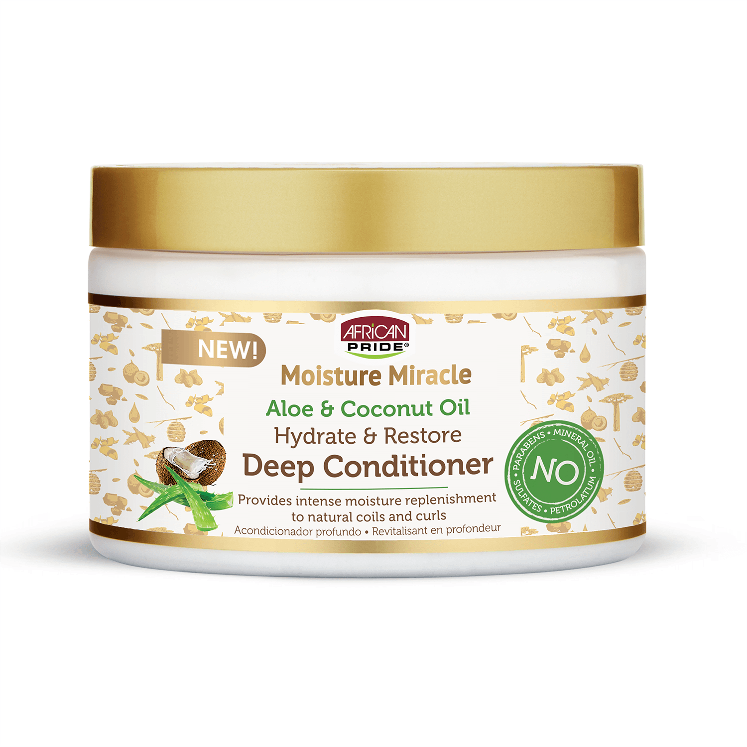 AFRICAN PRIDE Moisture Miracle Aloe & Coconut Oil Deep Conditioner (12oz)