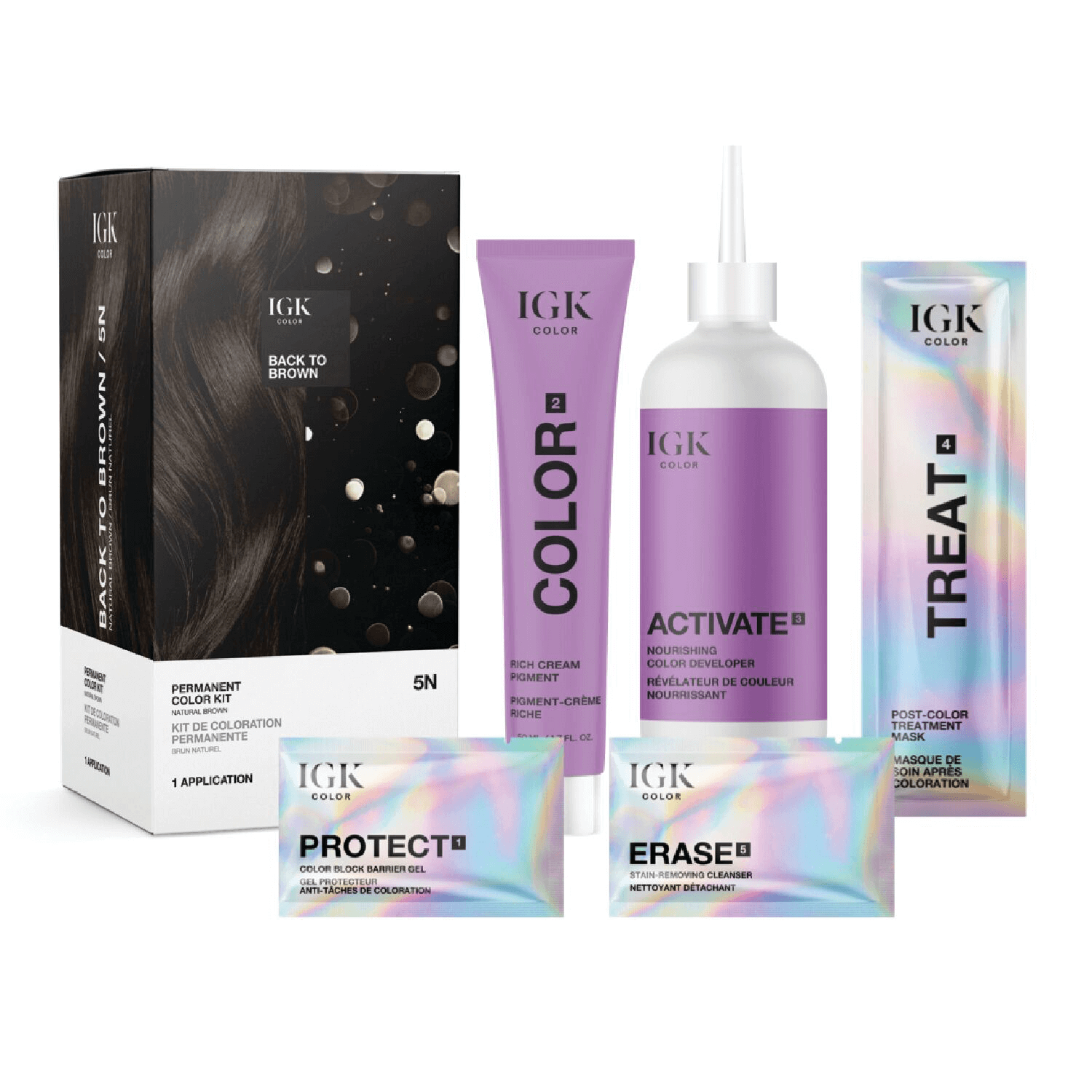 IGK Permanent Color Kit - 5N Back to brown