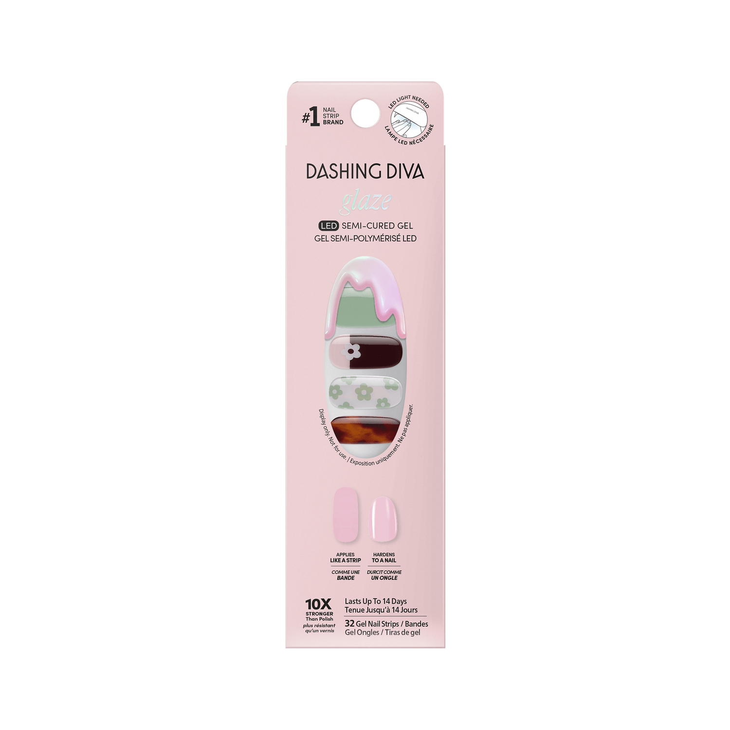 Dashing Diva GLAZE DESIGN, Semi-Cured Gel Nail Strips - That 70's Glow