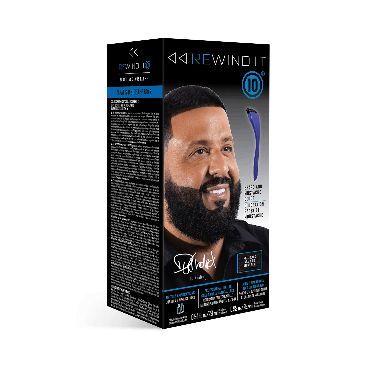 REWIND It 10 Men's Beard Color, Real Black | CVS