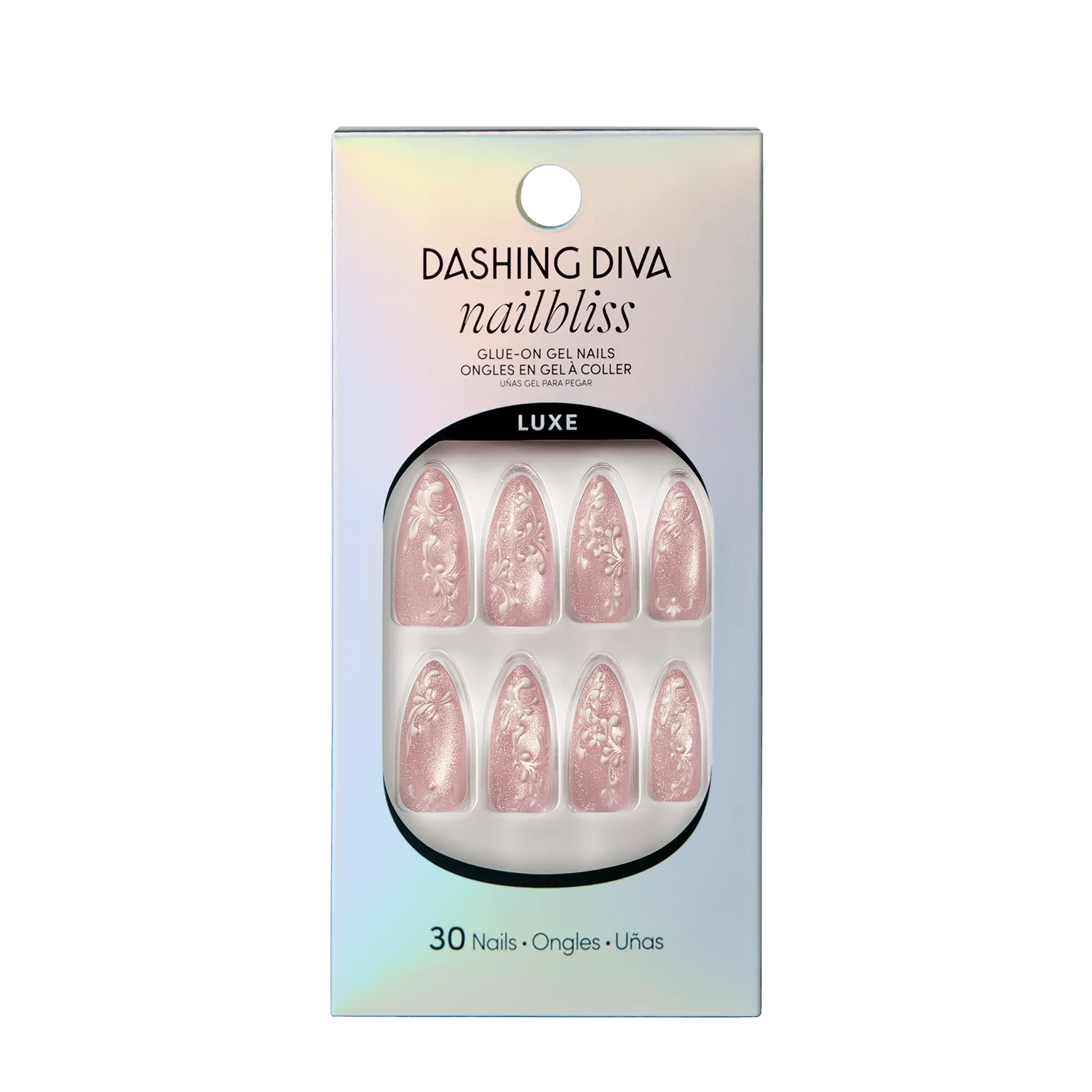 Save The Date - glue-on gel nails by Dashing Diva Pink Long