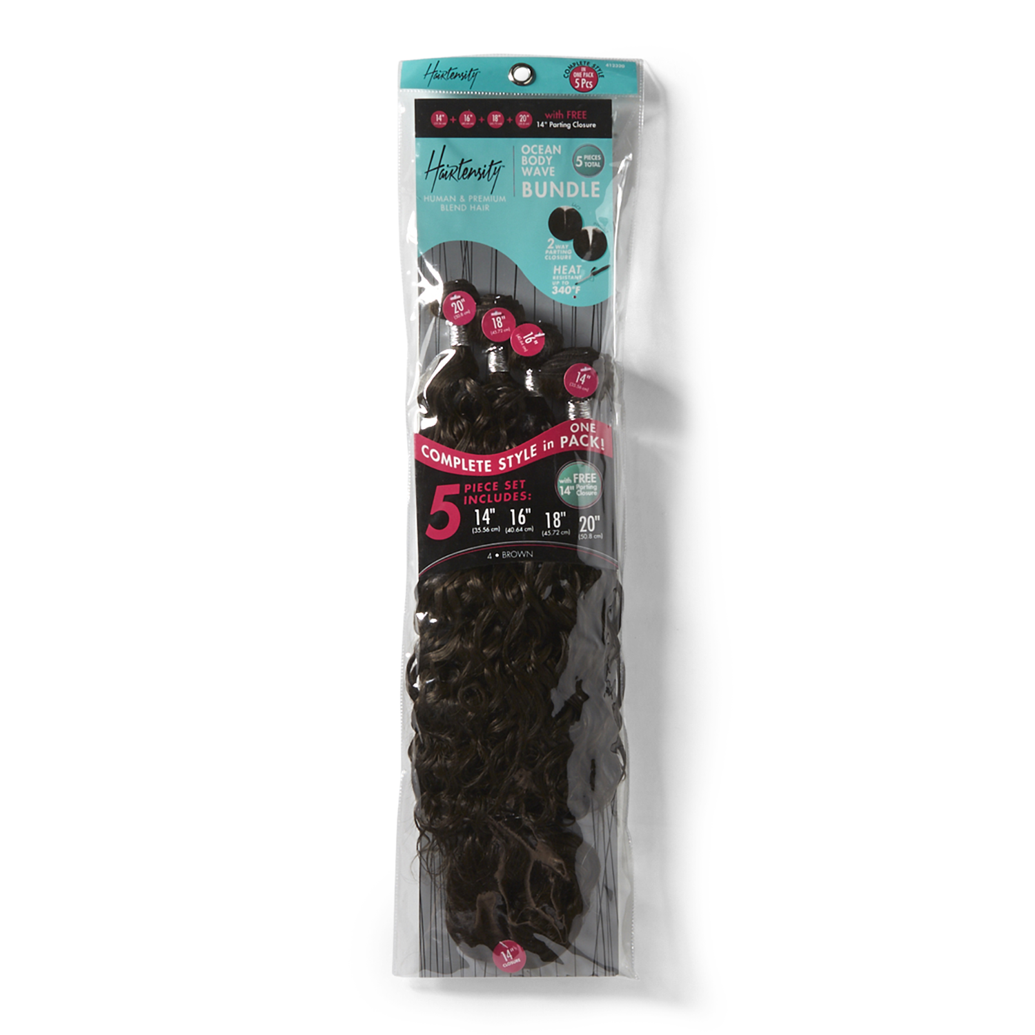 Hairtensity Ocean Body Wave Brown 14-20 Inch Bundle