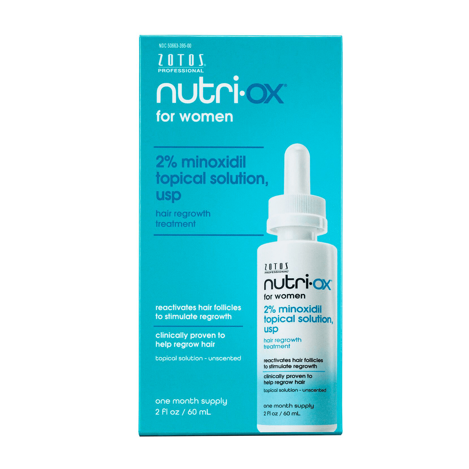 Nutri Ox 2% Minoxidil Topical Solution, USP Hair Regrowth Treatment for Women