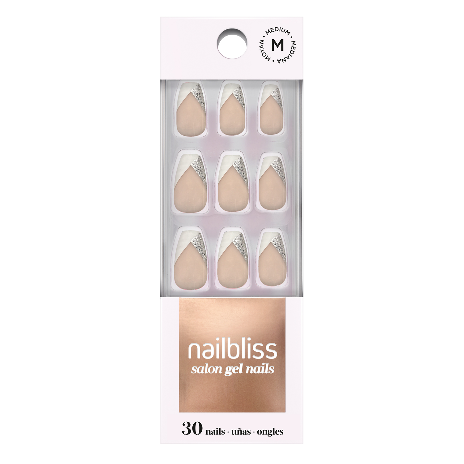 Shining Strike - glue-on gel nails by Dashing Diva Neutral Medium