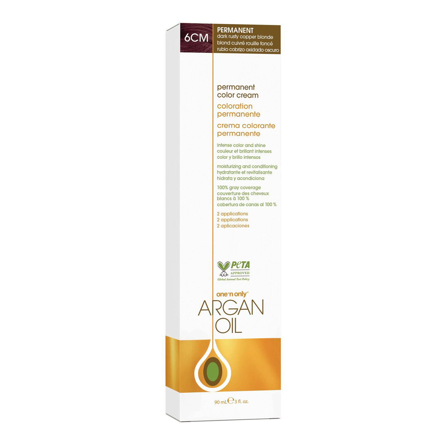 I0127876 3 oz Argan Oil Permanent Color Cream Hair Color - 6CM Dark Rusty Copper Blonde