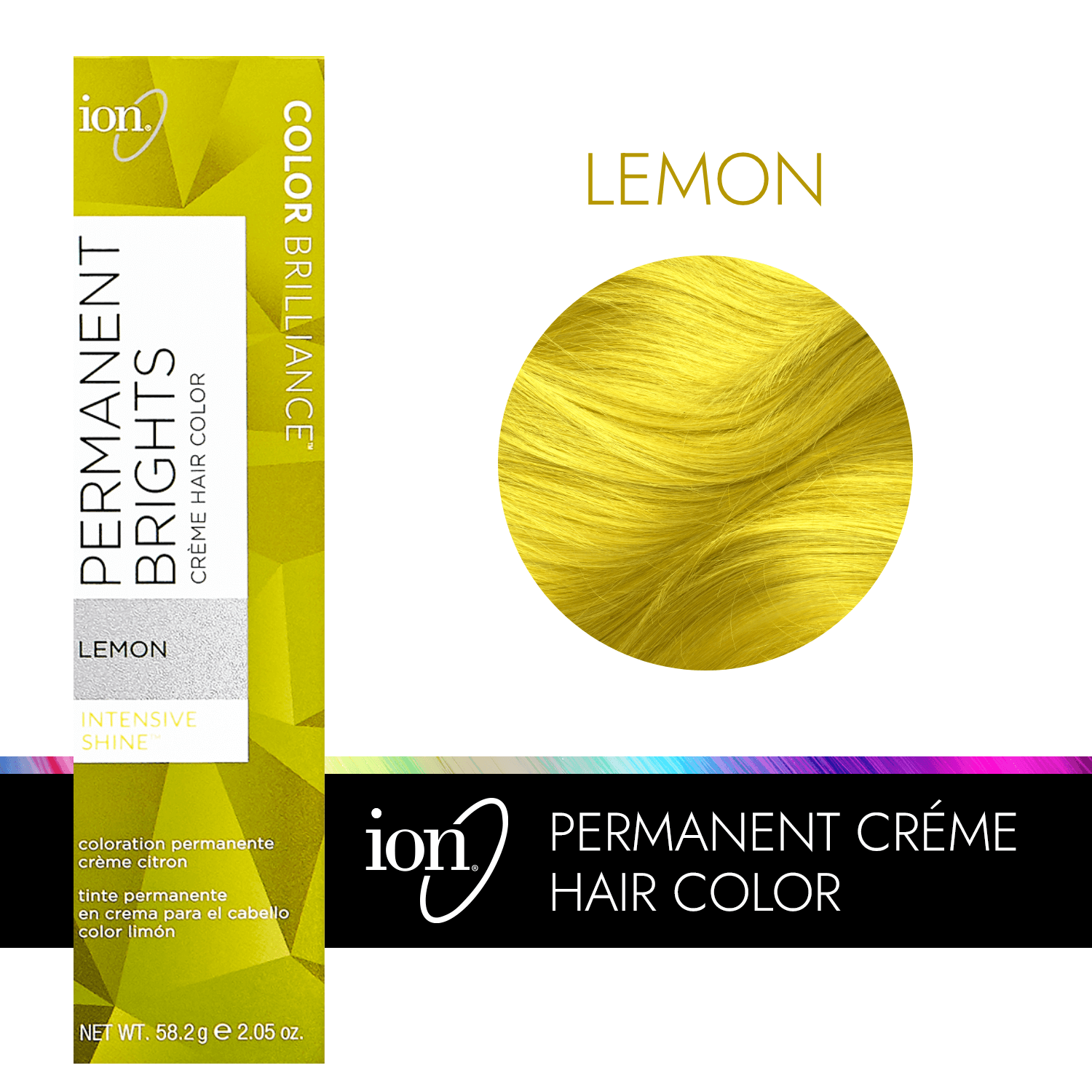 Ion Permanent Brights Creme Hair Color Lemon 2.05 Fl Oz