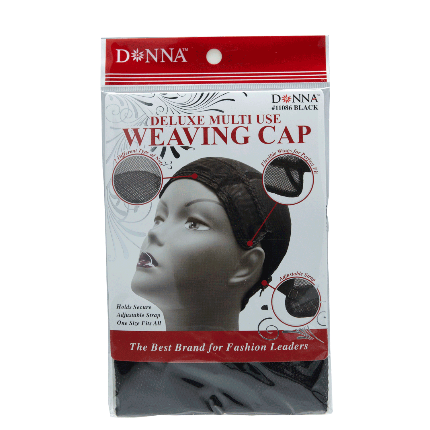Donna Multi Use Adjustable Weaving Cap Black