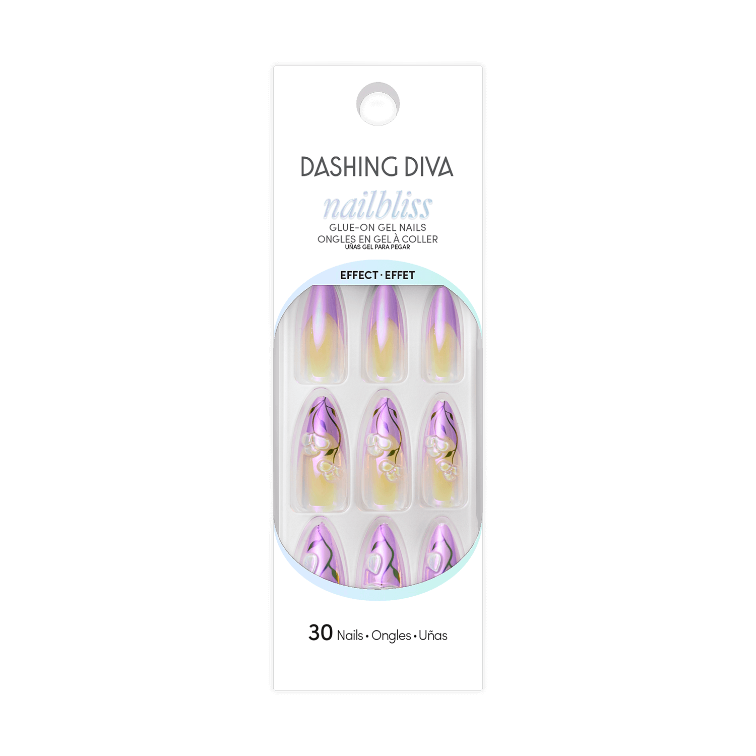 Lavender Sensation - glue-on gel nails by Dashing Diva Purple Long