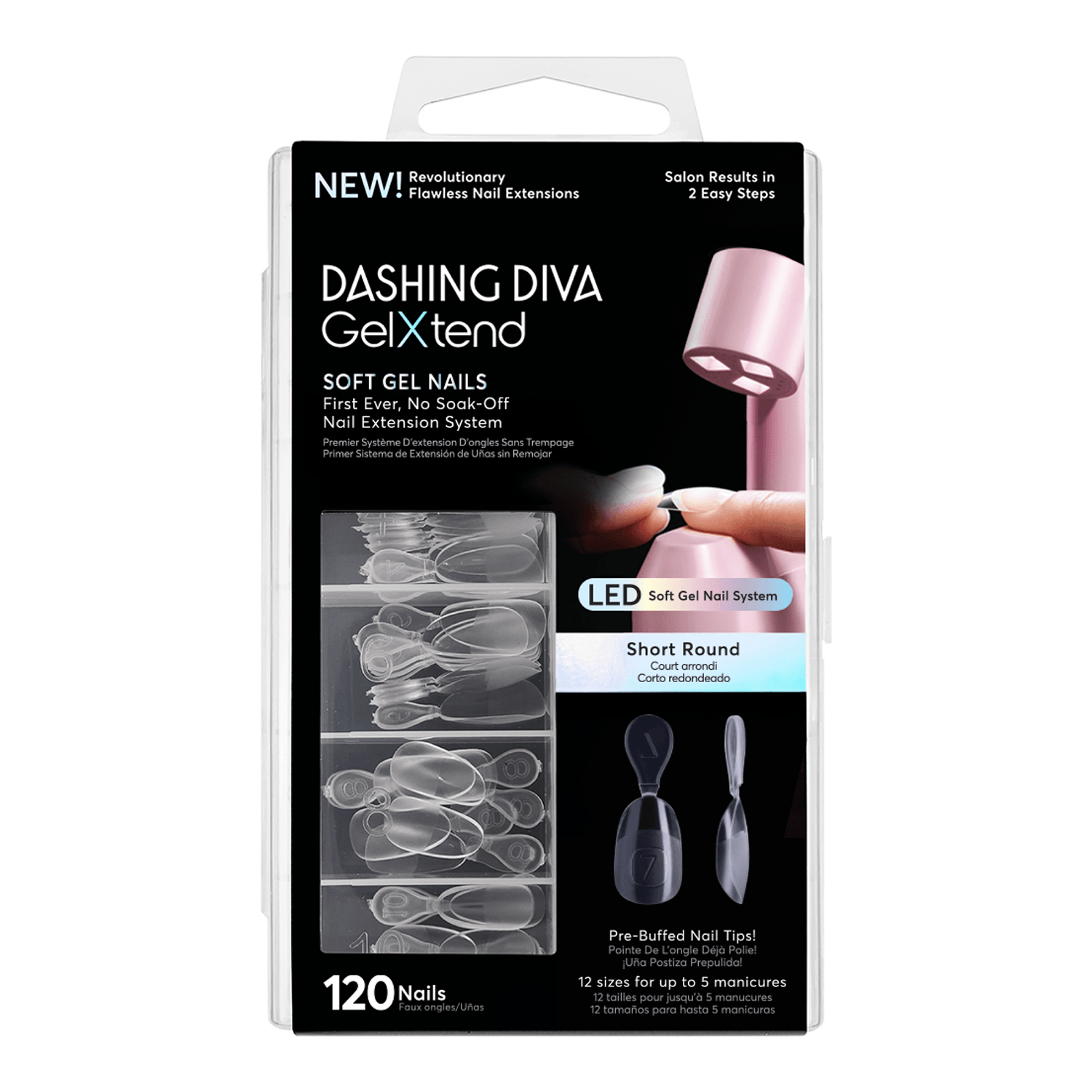 Dashing Diva GelXtend 120 Nails - Short Round