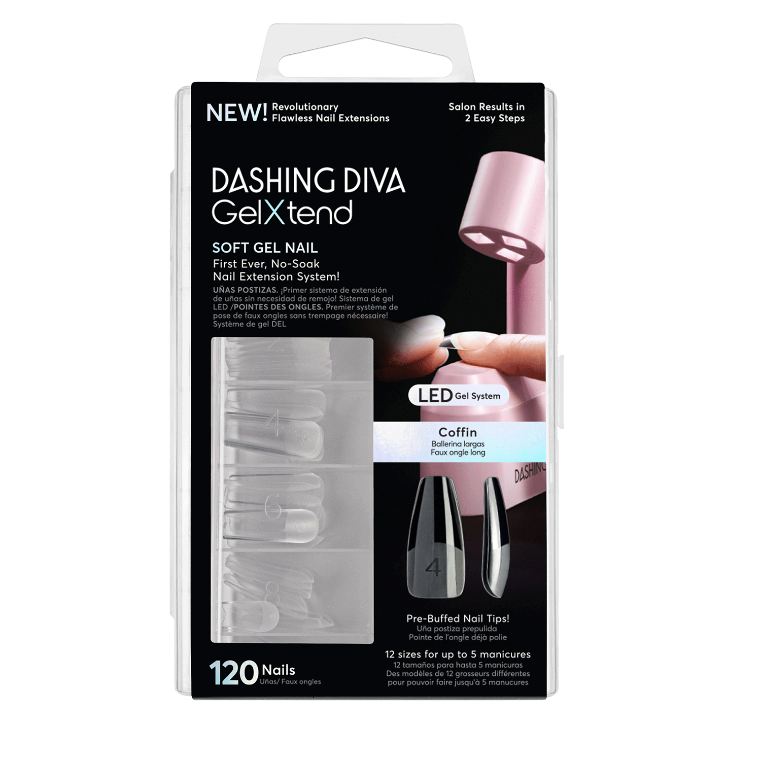 Extra Long Square - GelXtend Soft Gel Nail Tips by Dashing Diva Clear