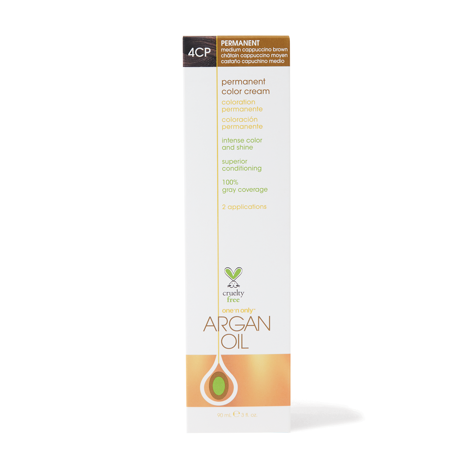 One 'n Only Argan Oil Permanent Color Cream 4CP Medium Cappuccino Brown